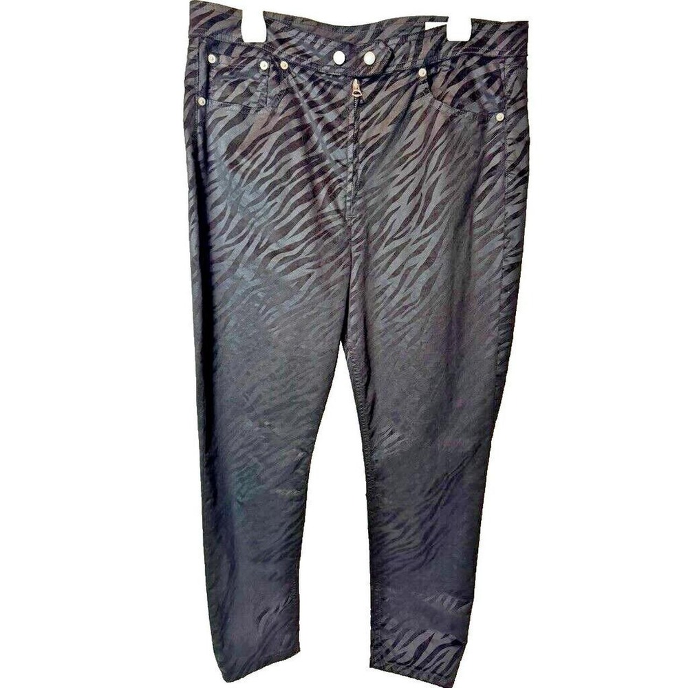 Rag & Bone Nina High Rise Ankle Skinny Zebra Print Black Jeans Size 34